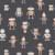 Robots on Dark Gray Cotton Lycra Knit