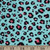 Pink Animal Print on Aqua Double Brushed Poly