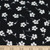 White Floral on Black Double Brushed Poly