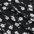 White Floral on Black Double Brushed Poly