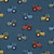 Tractors on Petrol Cotton Lycra Knit