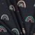 Foil Rainbows on Indigo Melange Cotton Lycra Knit