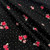 Roses on Black Polka Dot Double Brushed Poly
