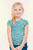 Girly Doodles on Aqua Cotton Lycra
