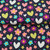 Hearts & Flowers on Navy Cotton Lycra