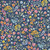 Cheery Garden Floral on Blue Poplin