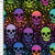 Rainbow Skulls on Black Cotton Lycra