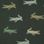 Crocodiles on Army green Cotton Lycra Knit