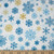 Blue & Gold Snowflakes Double Brushed Poly