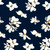 White Floral on Navy Viscose Jersey
