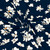White Floral on Navy Viscose Jersey