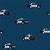 Police Cars on Navy Cotton Lycra