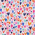 Rainbow Doodle Hearts on White Cotton Lycra Knit