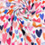 Rainbow Doodle Hearts on White Cotton Lycra Knit
