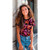 Fuchsia Floral on Black Cotton Lycra