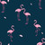 Flamingos on Navy Stretch Raincoat