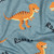 Dinosaurs on Dusty Blue Melange Cotton Lycra Knit