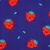 Strawberries on Cobalt Brushed French Terry