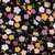 Pink Floral on Black Baby Corduroy