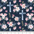 Custom Faith Floral on Navy Cotton Lycra Knit