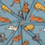 Cute Cats on Blue Melange Cotton Lycra