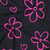 Neon Pink Floral on Navy Melange Cotton Lycra