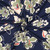 Scattered Large Scale Floral on Blue French Terry