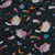 Custom Space Cats on Charcoal Cotton Lycra Knit