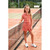 Orange Stripe Cotton Stretch Terry Knit