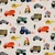 Construction Animals on Cream Cotton Lycra