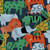 Zoo Animals on Navy French Terry