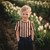 Rust Stripe on Natural Jersey Rib Knit