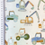 Digger & Tractors on Ivory Cotton Lycra Knit