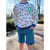 Blue & Green Stripes Organic French Terry