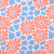 Retro Blue & Coral Floral Cotton Lycra Knit