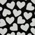 White Hearts on Black Sweatshirt Fleece