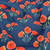 Poppies on Blue Cotton Lycra