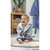 Blue on Ivory Stripe Cotton Stretch Terry Knit