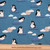 Penguins on Teal Cotton Lycra Knit