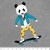 Custom Skateboard Panda Cotton Lycra Jersey Panel Set