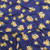 Mustard Roses on Blue Double Brushed Poly