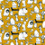 Pets on Mustard Cotton Lycra Knit