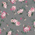 Flowers on Gray Organic Brushed French Terry