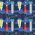 Camelot Fabrics Rockets on Blue Flannel