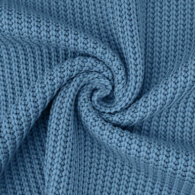 Denim Blue Cotton Knitted Euro Knits KnitFabric.com