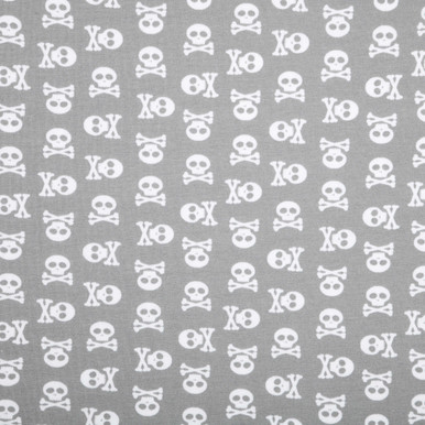 kost Med venlig hilsen Kemiker Stof France Pirate Crossbones on Gray Cotton Lycra Stof France  KnitFabric.com