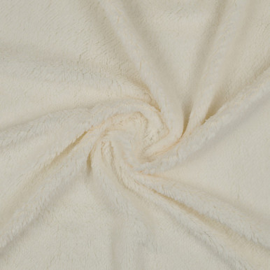 Solid Ivory Sherpa Fleece Fabric By the Yard