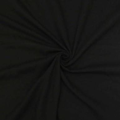 Solid Black Poly Spandex 4 Way Stretch 8x3 Rib Knit Fabric