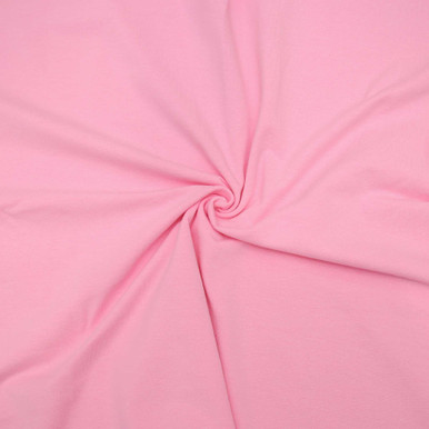 European Cotton Elastane Lycra Jersey, Solid Bright Pink Knit Fabric