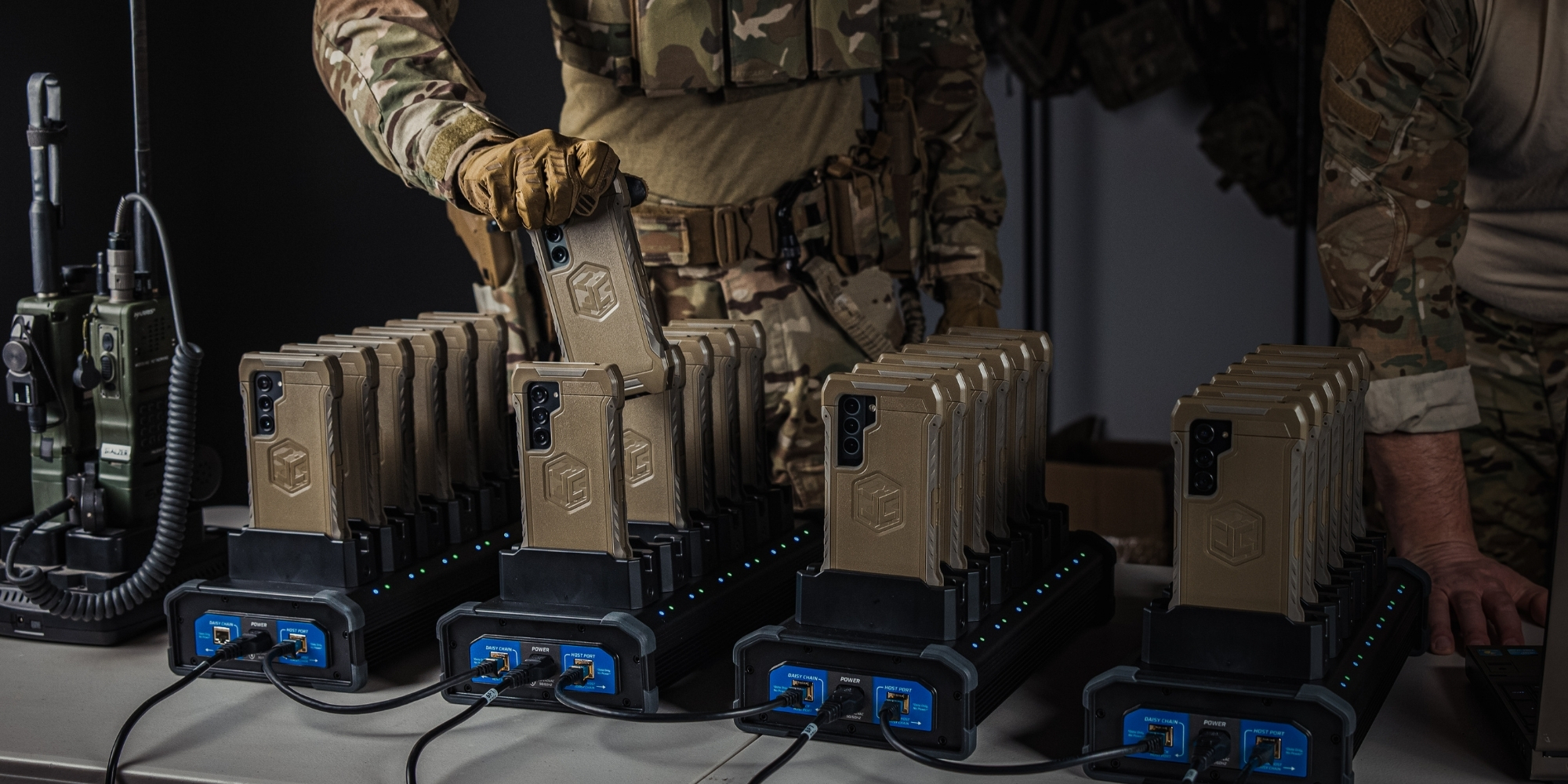 VELOX Charge/Data Dock team-room workflow